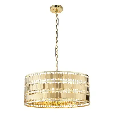 Hanging Ceiling Pendant Light Hex Gold Plate Shade Bulb Modern Dimming Feature