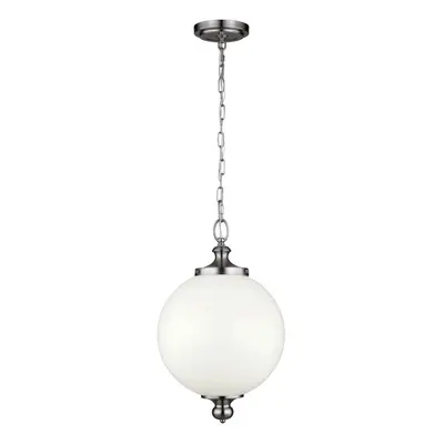 1 Bulb Ceiling Pendant Light Fitting Highly Polished Nickel LED E27 60W