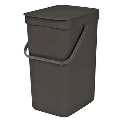 Brabantia Sort & Go Kitchen Recycling Bin (12L / Grey) Stackable Waste Organiser with Handle & R