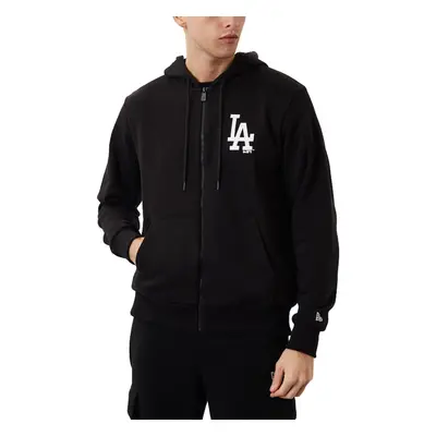 (2XL, Black) New Era Mens LA Dodgers MLB League Essentials Full Zip Sweatshirt Hoodie - Black