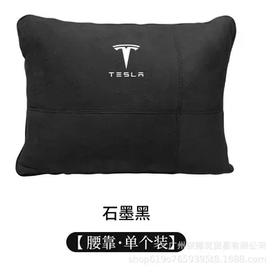 (Black backrest) Car Seat Headrest For Tesla Model X Y Neck Pillow Cushion Auto