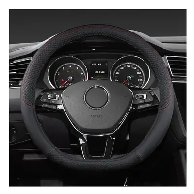 (Black) Car D Shape Steering Wheel Cover Universal Volant Braid on the Steering-wheel