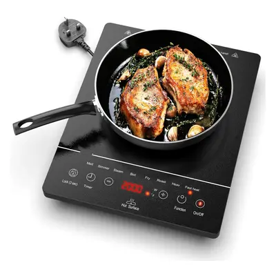 (Single) Pulg in Single Electric Hob with 4-Hour Timer, Power Levels Up to 2000W, Pre-set Functi