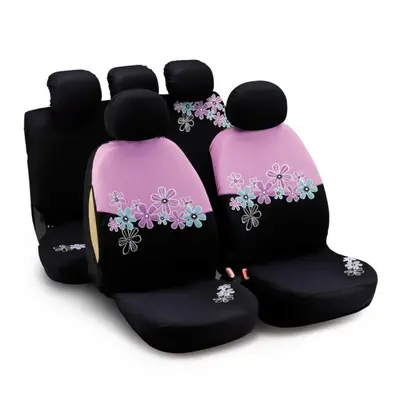 (pink, Universal) Autoyouth Pink Car Seat Covers For Women Full Set Universal Fit And Airbag Com