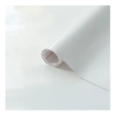 (67.5cm, 10m) GLOSSY WHITE sticky back plastic vinyl wrap film