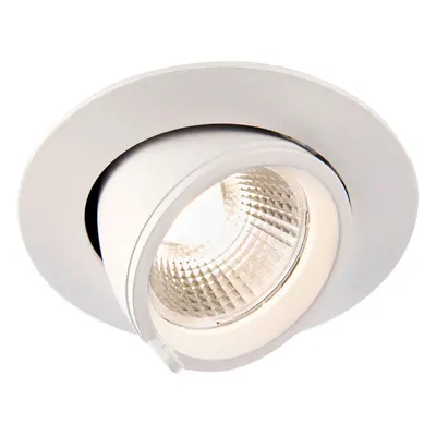 Fully Adjustable Ceiling Downlight - 15W Warm White LED - Matt White