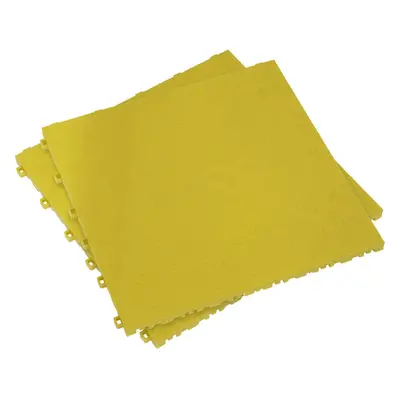 9 PACK Heavy Duty Floor Tile - PP Plastic - x 400mm - Yellow Treadplate