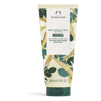 The Body Shop Moringa Body Lotion- Skin Softening Moisture For Normal to Dry Skin Vegan - 6.7 Fl