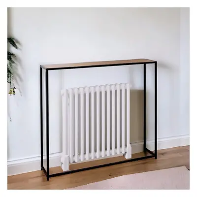 Radiator Console Table with Black Leg & Wooden Shelf Furniture