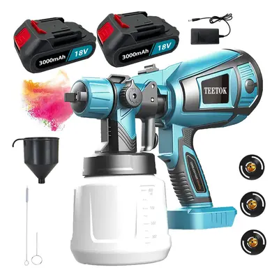 Electric Spray Gun HVLP Cordless Paint Sprayer+2Battery+Charger-Makita Compatible