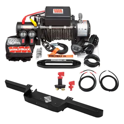 13,500lb Military Grade 12V Winch. Defender Bumper, 28m Dyneema Rope.