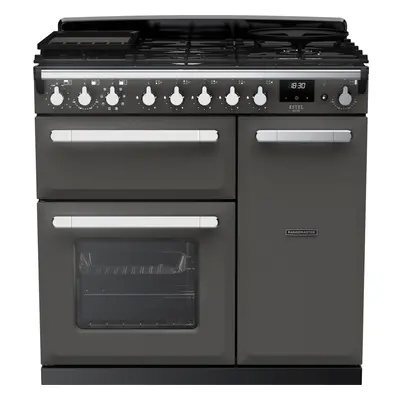 Rangemaster Estel Deluxe 90cm Dual Fuel Range Cooker â Slate/Chrome, A/A Rated