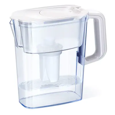 AQUAPHOR Compact 5Cup Water Filter Pitcher White with x B15 Filter Fits in The Fridge Door Reduc