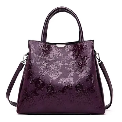 (purple) Vintage Ethnic Leather Handbag Handbag Leather Tassel Bag Shoulder Diagonal Large Capac