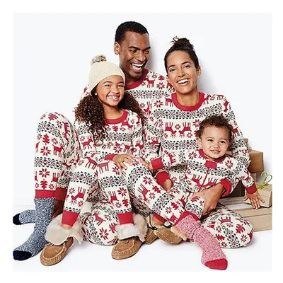 (Mom S) Family Christmas Pyjamas Set Matching Christmas Pjs Xmas Sleepwear Reindeer Printed Nigh