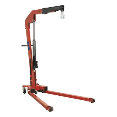 1 Tonne Low Profile Folding Engine Crane - Forged Hook - Rotating Pump Handle