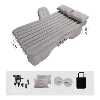 (grey) Car Inflatable Mattress Flocking Inflatable Bed In-car Rear Exhaust Cushion Bed