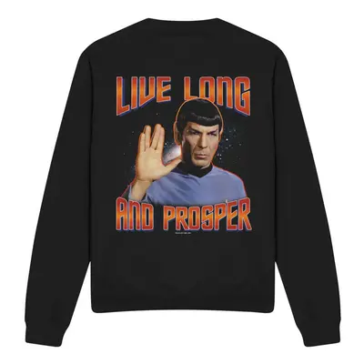 (L, Black) Star Trek Unisex Adult Original Live Long and Prosper Sweatshirt