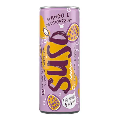 Suso Sparkling Mango and Passion Fruit Cans - 24x250ml