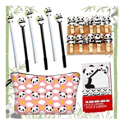 Panda Pens Panda Pencil Pouch Case Panda Notepad Panda Stickers Party Supplies Favors Office Sch