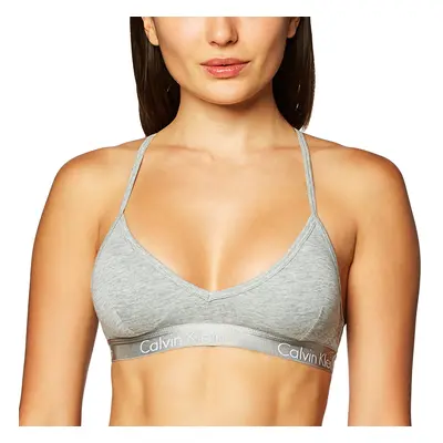 Calvin Klein Women's Motive Cotton Lightly Lined Bralette Grey Heathe