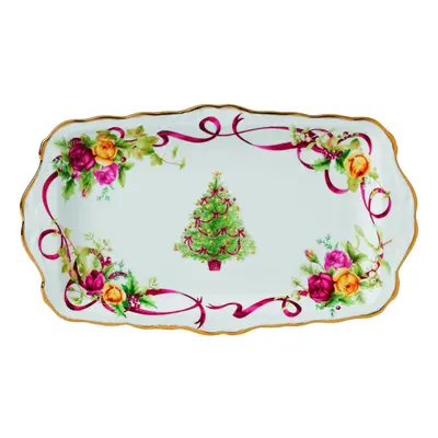 Old Country Roses Christmas Tree Sandwich Tray