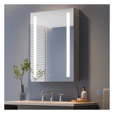 Dripex Bathroom Mirror Cabinet with LED Lights, * 700mm Illuminated LED Bathroom Mirror Cabinet 