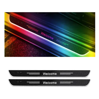 (For N-ISSAN, B-Front door) New4/2 Pcs Customized Car Door Sill Light RGB Colour Car Scuff Plate