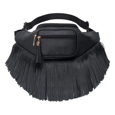 Solene Fringe Waist bag for women with Multi Zipper Pockets - (KL088