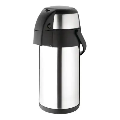 Pump-Actuated Air Breaker T-Shaped Thermos Flask Stainless Steel with Swing-Away Handle