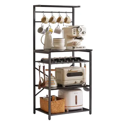 (59 x x 143CM, Black) Kitchen Baker's Rack, Microwave Oven Stand with Storage Shelves, Industria