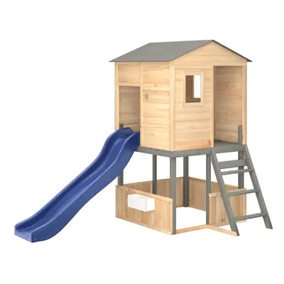 vidaXL Outdoor Playset Dark Grey Solid Wood Fir playset wooden playset