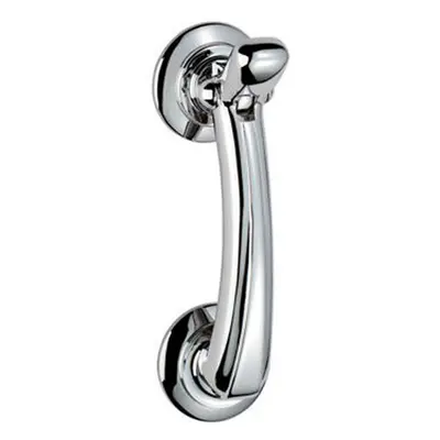 Victorian Bow Door Knocker on Rose 95mm Fixing Centres Polished Chrome