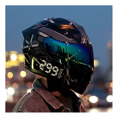 (M, 3) Full Face Helmet Casco Moto Capacete Motorcycle Helmet Racing kask Casque