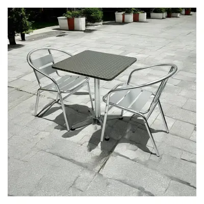 Aluminium Garden Furniture Set, x Chairs plus a square table