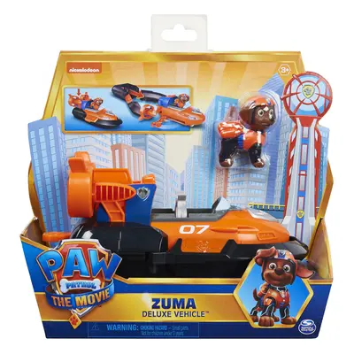 Paw Patrol, Zuma's Deluxe Movie Transforming Toy Car with Collectible Action Figure, Kids Toys f