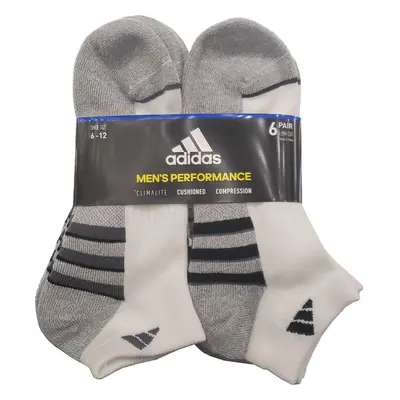 Adidas Men's Low Cut Sock (6 Pair) 6Count Fits Shoe Size White