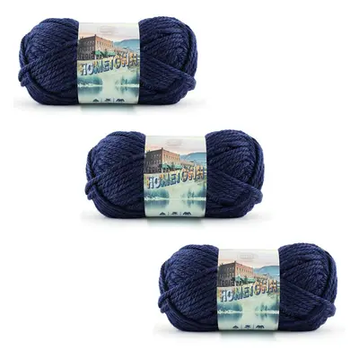 Lion Brand Yarn Hometown Yarn Bulky Yarn Yarn for Knitting and Crocheting 3Pack San Diego Navy