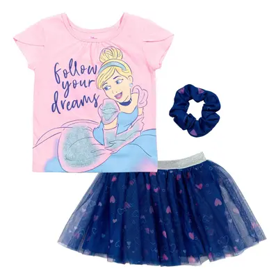 Disney Princess Cinderella Little Girls T-Shirt Mesh Skirt Tulle and