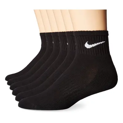 NIKE Unisex Performance Cushion Quarter Socks with Bag (6 Pairs) Blac