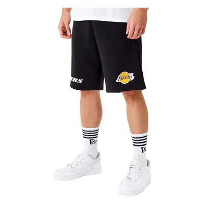 (L, Black) New Era Los Angeles Lakers Wordmark Oversized Jogger Sweat Shorts - Black