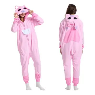 ROYAL WIND Adult Onesie Animal Pajamas Halloween Cosplay Costumes Party Wear Zipper Pink