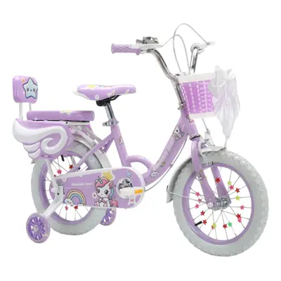 (16 Inch, Purple) Kids Bike Bicycle Cycle Pink Stabilisers Unicorn