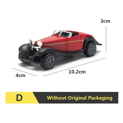 (D) 1:43 Alloy Vintage Diecast Car Model Classic Pull Back Car Model Miniature Vehicle Replica F