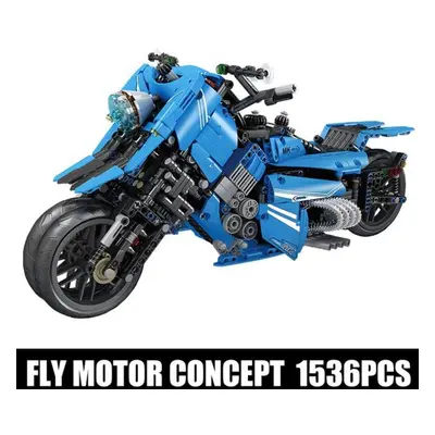 (blue) Mould King Creative Building Toys For Boys The Fly Motorcycle Model Assemble Blocks Brick