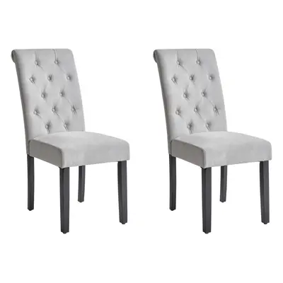 Set of Dining Chairs VELVA Fabric Grey