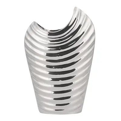 Decorative Vase ECETRA Stoneware cm Silver