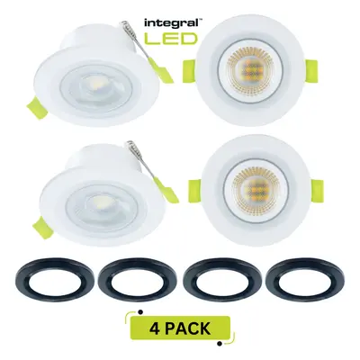 (4 Pack, Black) Smart LED Downlights Spotlights Fire Rated Dimmable Alexa & Google Home