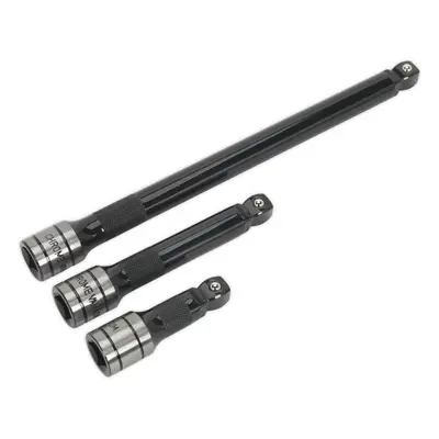 3 Piece PREMIUM Wobble / Rigid Extension Bar Set - 3/2" Sq Drive - Deep Knurling