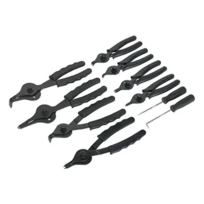 10 Piece Internal External Circlip Pliers Set - Heat Treated Steel - Vinyl Grips